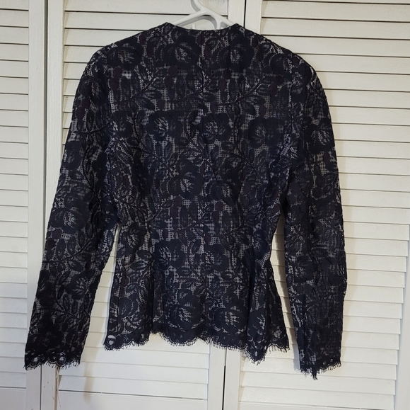 CARLISLE Vintage Foral Lace & Silk Dress Jacket, Size 6 - Picture 12 of 12